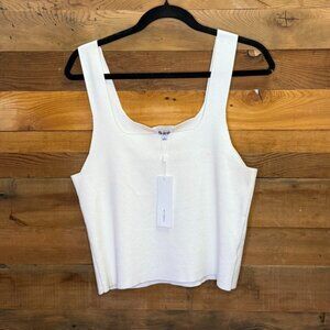 525 AMERICA EVA: SQUARE NECK WHITE TANK, SIZE L, NWT